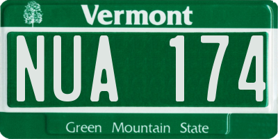 VT license plate NUA174