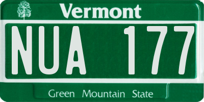 VT license plate NUA177