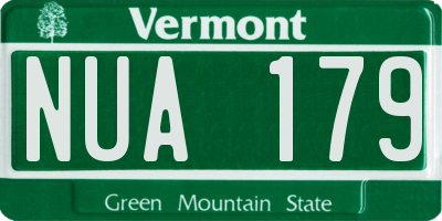VT license plate NUA179