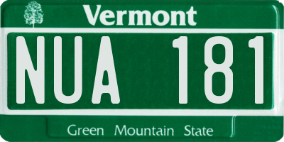 VT license plate NUA181