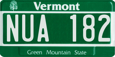 VT license plate NUA182