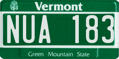 VT license plate NUA183