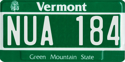 VT license plate NUA184