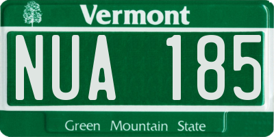 VT license plate NUA185