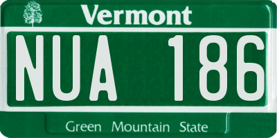 VT license plate NUA186