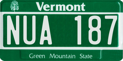 VT license plate NUA187