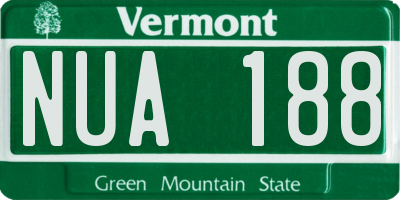 VT license plate NUA188