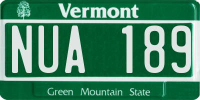 VT license plate NUA189