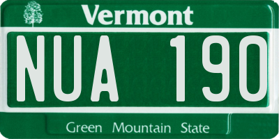 VT license plate NUA190