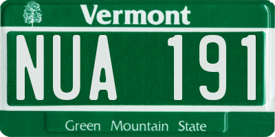 VT license plate NUA191