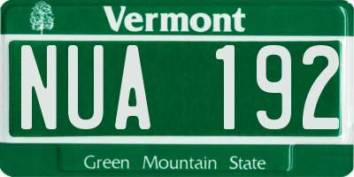 VT license plate NUA192