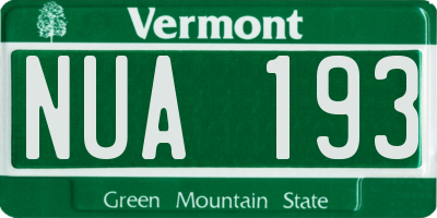 VT license plate NUA193