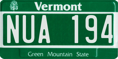 VT license plate NUA194