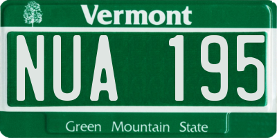 VT license plate NUA195