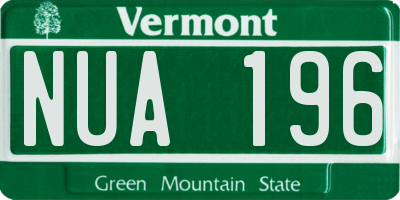 VT license plate NUA196