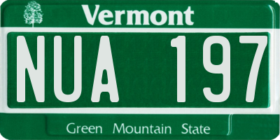 VT license plate NUA197