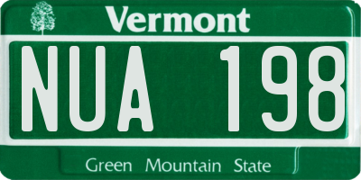 VT license plate NUA198