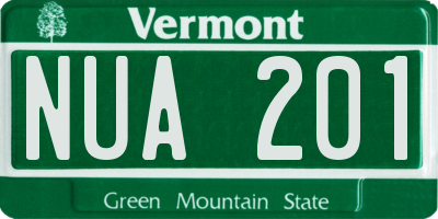 VT license plate NUA201