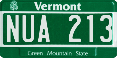 VT license plate NUA213