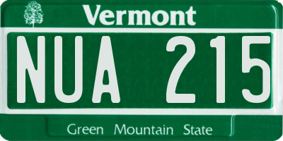 VT license plate NUA215