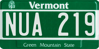 VT license plate NUA219