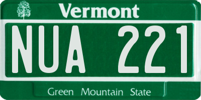 VT license plate NUA221