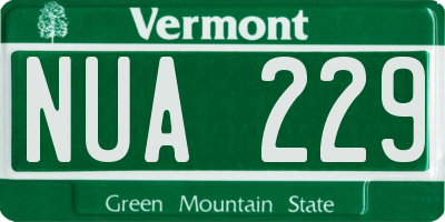 VT license plate NUA229