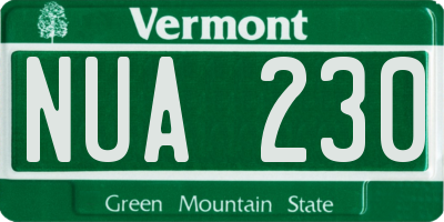 VT license plate NUA230
