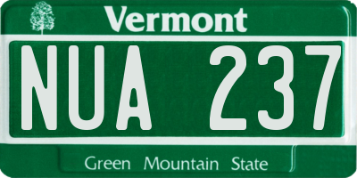 VT license plate NUA237