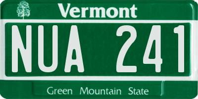 VT license plate NUA241