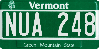 VT license plate NUA248