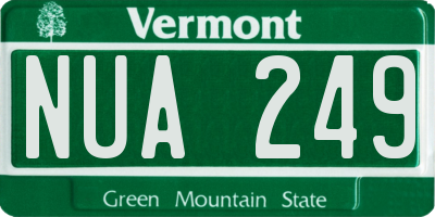 VT license plate NUA249