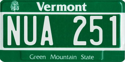 VT license plate NUA251