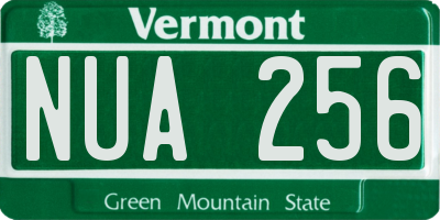 VT license plate NUA256