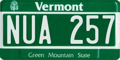 VT license plate NUA257