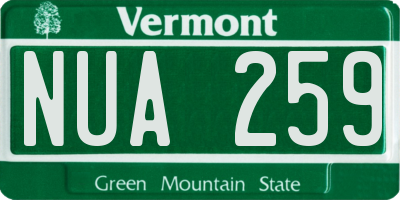 VT license plate NUA259