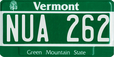 VT license plate NUA262