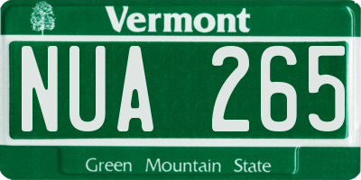 VT license plate NUA265