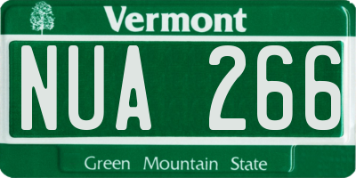 VT license plate NUA266