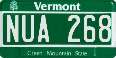 VT license plate NUA268