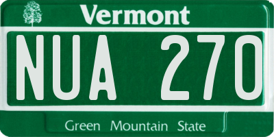 VT license plate NUA270