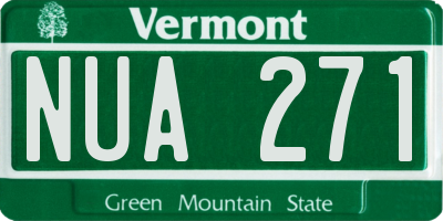 VT license plate NUA271
