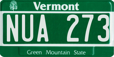 VT license plate NUA273