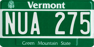 VT license plate NUA275