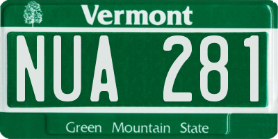 VT license plate NUA281
