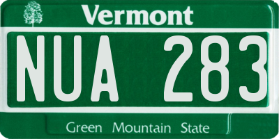 VT license plate NUA283