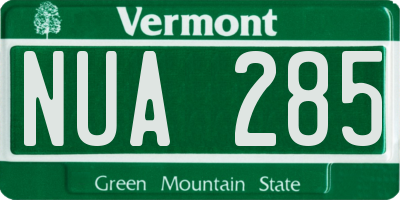 VT license plate NUA285