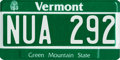 VT license plate NUA292