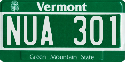 VT license plate NUA301