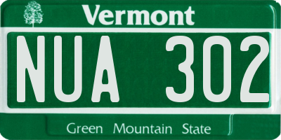 VT license plate NUA302